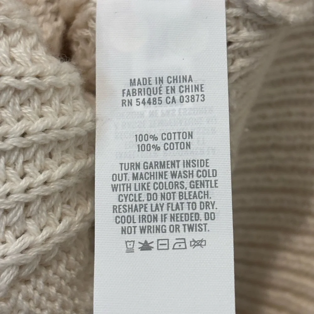 Aerie‎ Cream Color Crop Cable Knit Sweater